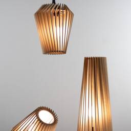 Pine Wood Table Lamp/Modern Shade Housewarming Gift /Christmas Gift Wedding Graduation - thumbnail 4