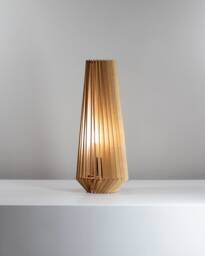 Pine Wood Table Lamp/Modern Shade Housewarming Gift /Christmas Gift Wedding Graduation - thumbnail 1