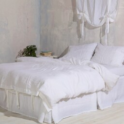 Linen Duvet Cover - White Washed Cover-Linen Bedding-Linen Duvet Cover-Available in Any Size - thumbnail 3