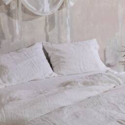 Linen Duvet Cover - White Washed Cover-Linen Bedding-Linen Duvet Cover-Available in Any Size - thumbnail 2