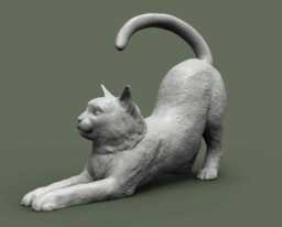 3D Printed Stretching Cat Figurine Halloween Home Decor - thumbnail 1