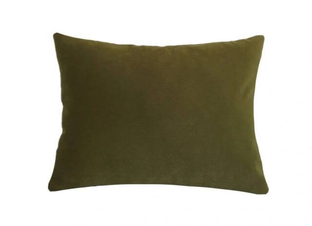 Deep Wasabi Green Velvet Suede Decorative Throw Pillow Cover/Case Cushion 12x16 - image 1