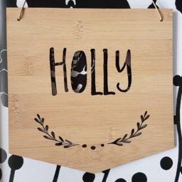 Personalised Name Wooden Wall - Door Hanging-Sprigs-Wall Art-Wooden Sign-Custom Name-Kids Gift-Baby Gift-Lasercut-Flag-Plaque - thumbnail 3
