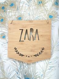Personalised Name Wooden Wall - Door Hanging-Sprigs-Wall Art-Wooden Sign-Custom Name-Kids Gift-Baby Gift-Lasercut-Flag-Plaque - thumbnail 1