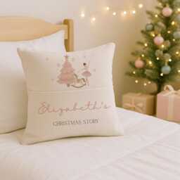Personalised Ballerina Christmas Story Cushion - First Xmas Keepsake Girl Gifts - thumbnail 2