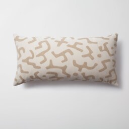 Bogolan Mudcloth Lumbar Pillow Cover Black Tribal Jacquard, Boho Decor - thumbnail 3