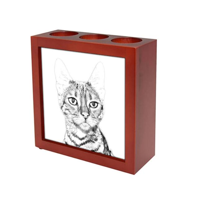 Toyger - Wooden Stand For Candles/Pens With The Image Of A Cat New Collection - image 1