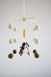 Bernese Mountain Dog Baby Mobile Handmade Wool Felt Nursery Decor - thumbnail 1