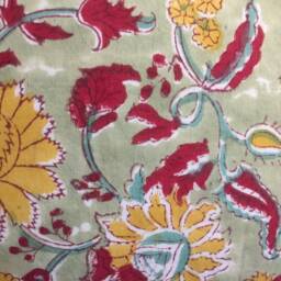 Handmade Block Print Cotton Cushion Cover Reversible Floral Design - thumbnail 4