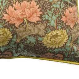 William Morris Chrysanthemum Pillow Cover Pink & Green Cotton, 18x18 - thumbnail 2
