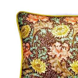 William Morris Chrysanthemum Pillow Cover Pink & Green Cotton, 18x18 - thumbnail 3