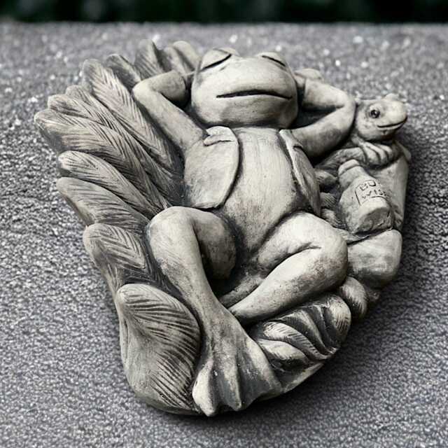 Sleeping Frog Statue Concrete Sculpture Stone Animal Figurine Garden Relaxing Ornament Frog Lover Gift Handmade Yard Art - image 1