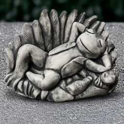 Sleeping Frog Statue Concrete Sculpture Stone Animal Figurine Garden Relaxing Ornament Frog Lover Gift Handmade Yard Art - thumbnail 4
