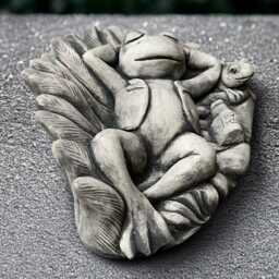 Sleeping Frog Statue Concrete Sculpture Stone Animal Figurine Garden Relaxing Ornament Frog Lover Gift Handmade Yard Art - thumbnail 1