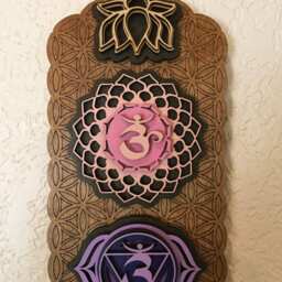 Chakra Wall Art, Flower Of Life, Wooden Hanging, Decoration, Decor, Kundalini Yoga - thumbnail 2