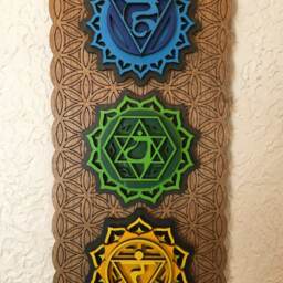 Chakra Wall Art, Flower Of Life, Wooden Hanging, Decoration, Decor, Kundalini Yoga - thumbnail 3