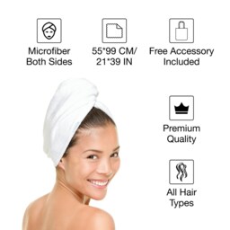 Hairworthy Hairembrace Microfiber Hair Towel. Premium Quality, Absorbent Towel For Curly, Straight & Wavy Styling. Tote Bag Included - thumbnail 2