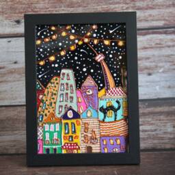stained Glass Painting, Unique Home Decor, Wall Decoration, Handmade, Urban Art, Cats, Small Christmas Gift Idea, Custom Decor - thumbnail 3