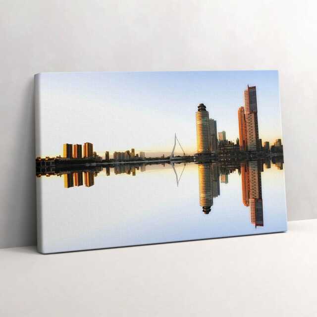 A City On The River Canvas, Wall Art Picture, Blue Decoration, Travel Canvas - image 1