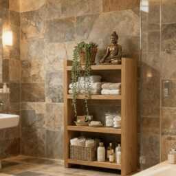 Rustic Wooden Handmade Bookcase, Console Table, Cabinet - Made From Reclaimed Scaffold Boards - thumbnail 2