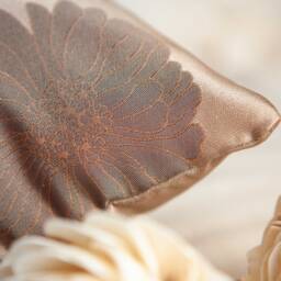 Tan, Cinnamon Copper, Light Chocolate Pillow, Decorative Throw Pillow Cover, Cushion Accent Satin Blend Blend, Floral Pillow - thumbnail 3