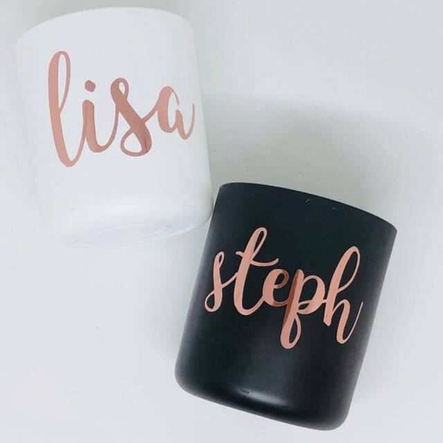 Personalized Soy Wax Candle - Rose Gold Name, Bridesmaid Gift - image 1