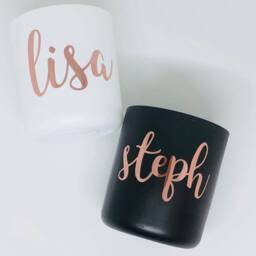 Personalized Soy Wax Candle - Rose Gold Name, Bridesmaid Gift