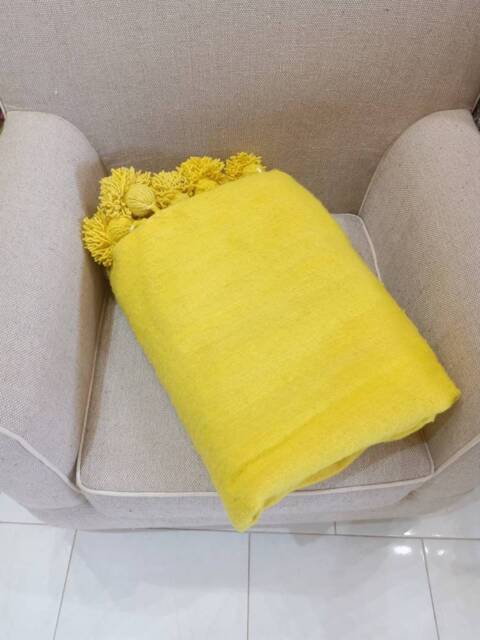 Gorgeous Wool Pom Blankets Made By Berber Weavers