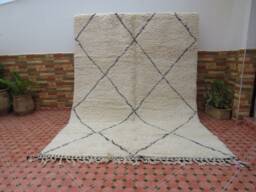 Tapis Beni Ourain Vintage 100% Laine Marocain Berber - thumbnail 1