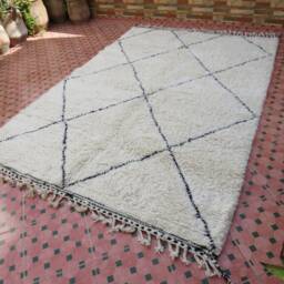 Tapis Beni Ourain Vintage 100% Laine Marocain Berber - thumbnail 4