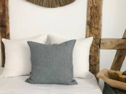 Waffle Linen Throw Pillow Case in Dusty Blue/Pillow Cover/Linen Decorative Cushion Cover/Hidden Zipper/Pillow Sham Waffle