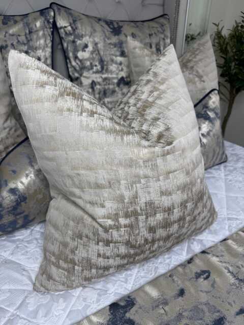 "Wheat Taupe Gold Cushion Cover, Luxury Throw Pillow Cover For Sofa Or Bed, Made To Order - All Sizes Available 16"" 18"" 20"" 22"" 24"" 26" - image 1