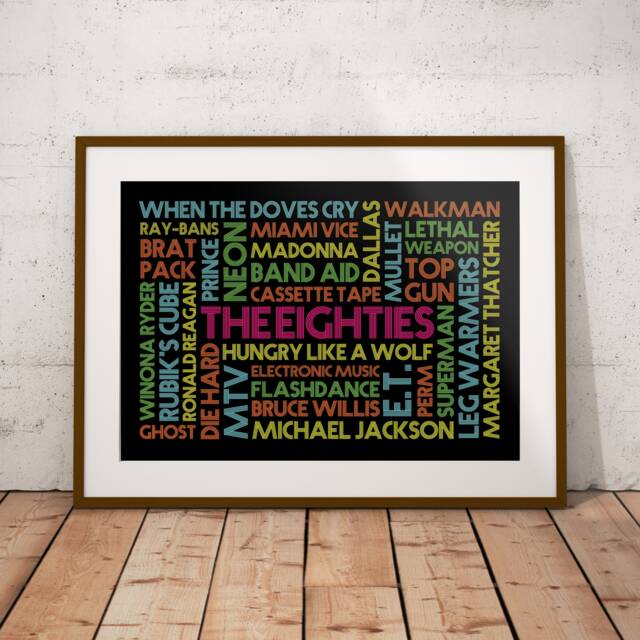 1980S Word Art Poster - Best Of The 80S Cloud Print - image 1