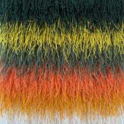 Handwoven Wool Wall Art - Textured Hanging Boho Decor Gradient Tapestry Shaggy Unique Weaving - thumbnail 2