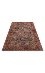 Vintage Anatolian Rug Washable Non-Slip Chenille Kilim - thumbnail 1