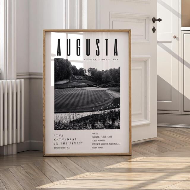 Augusta Golf Course Poster - Black & White Wall Art - Augusta National Print Gift For Him Decor The Masters - image 1