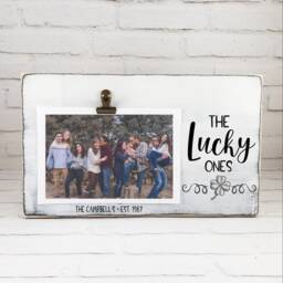 The Lucky Ones Wooden Picture Frame, Irish Pride Holder, 4 Leaf Clover Photo Board Clip, Family Gift, Shamrock, St Patricks Day Gift - thumbnail 3