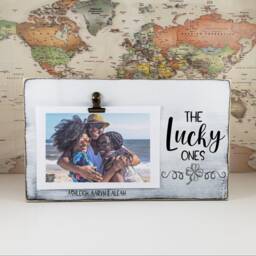 The Lucky Ones Wooden Picture Frame, Irish Pride Holder, 4 Leaf Clover Photo Board Clip, Family Gift, Shamrock, St Patricks Day Gift - thumbnail 2