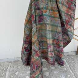 Hand Stitched Persian Kantha Quilt Cotton Bedspread, Reversible Boho Throw Blanket Textile - thumbnail 3