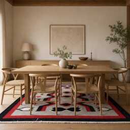 6x9, 8x10 Handwoven Wool Geometric Rug, Boho Southwestern Traditional Area Native American Flatweave Farmhouse Entryway Decor - thumbnail 4