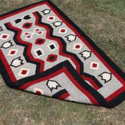 Navajo Rug Kilim Southwestern Native American Tribal Style 100% New Zealand Wool Hand Woven Transitional Area Rug, 3' X 5', Gray Red - thumbnail 2
