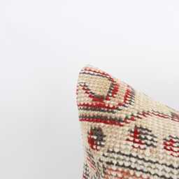 Handmade Kilim Lumbar Pillow Cover Vintage Turkish Wool Cushion - 16x24 - thumbnail 3