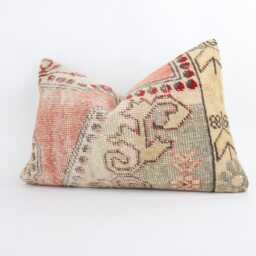 Handmade Kilim Lumbar Pillow Cover Vintage Turkish Wool Cushion - 16x24 - thumbnail 2