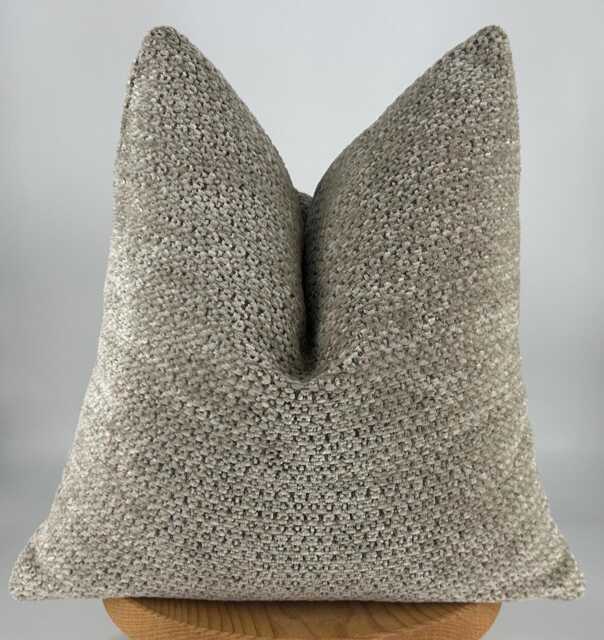 Sand Beige Textured Throw Pillow Cover, Decorative Cushion Cover For Sofa Or Bed, Cozy Boho Farmhouse Pillowcase, Minimalist Home Decor Accent - image 1