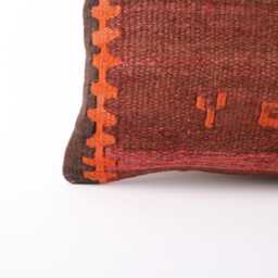 Kilim Lumbar Pillow Cover 12x24 Turkish Bohemian Cushion - thumbnail 2