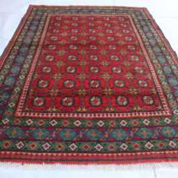 5x7 Ft Luxury Small Afghan Akhcha Handmade Rug, High Pile Rug Turkmen Bokhara Area Rug, Livingroom Tribal Bedroom Office Rug - thumbnail 2