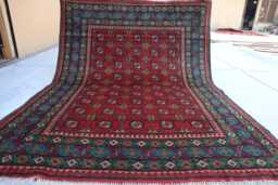 5x7 Ft Luxury Small Afghan Akhcha Handmade Rug, High Pile Rug Turkmen Bokhara Area Rug, Livingroom Tribal Bedroom Office Rug - thumbnail 1