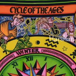 Handmade Celtic Mandala Tapestry Large Zodiac Wall Hanging Bohemian Hippy Beach Blanket Astrology Meditation Throw Boho Queen Bedsheet - thumbnail 4