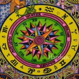 Handmade Celtic Mandala Tapestry Large Zodiac Wall Hanging Bohemian Hippy Beach Blanket Astrology Meditation Throw Boho Queen Bedsheet - thumbnail 3