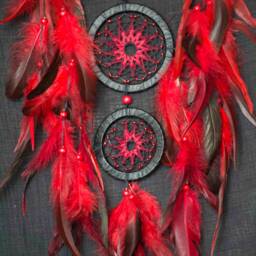 Dream Catchers Red Catcher Large Dreamcatcher Boho Wall Hanging Decor American Mascots Indian Talisman Feathers - thumbnail 3